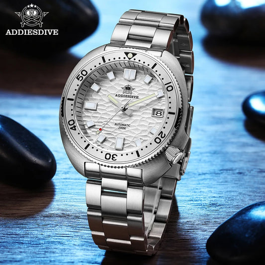ADDIESDIVE Automatic Mechanical Watch Man Silver Premium Business Casual Waterproof Watch NH35A 316L Stainless Steel Men's Watch.Montre mécanique automatique ADDIESDIVE Montre en argent Premium Montre étanche décontractée NH35A 316L Montre pour hommes.
