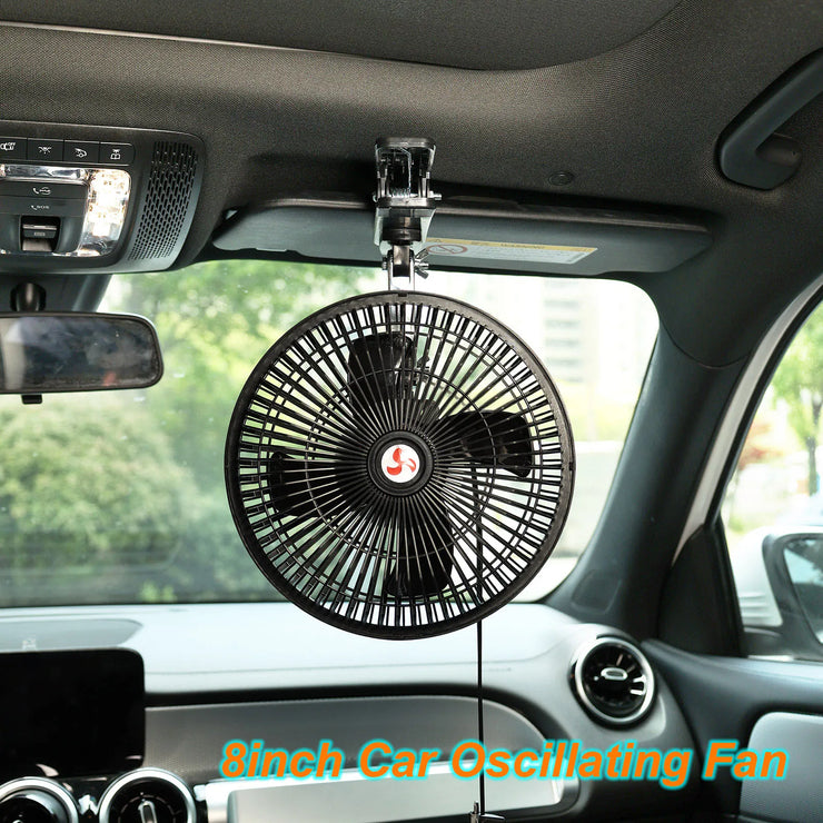 Ventilateur Voiture Portable 12V 8’’ Rotatif 360°