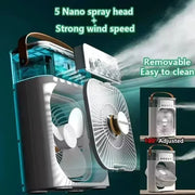 Mini Climatiseur 3en1 2025 Ventilateur Rafraîchisseur Humidificateur LED