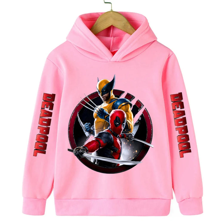 Deadpool & Wolverine Children Hoodies Girl Boy Kids Pullover Autumn Winter Clothing Cartoons Casual Clothes Kid Tops Sweatshirts