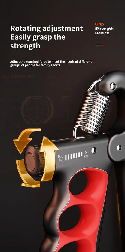 5-100kg Grip Strength Gym Wrist Expander Hand Strengthener Adjustable Muscle Recovery Fitness Hand Strength Exercise.5-100kg Force Gym Wrist Expander Renforceur de main Récupération musculaire réglable Fitness Exercice de force de main.