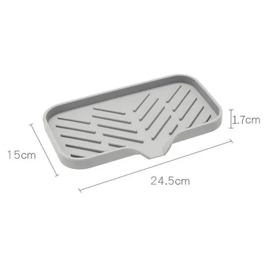 Sink Silicone Tray With Drain Soap Sponge Storage Holder Countertop Sink Scrubber Brush Soap Storage Rack Kitchen Organizer.Plateau en silicone évier avec porte-soupe de drainage porte-sorfière porte-éponge porte-éclaboussures en éclaboussures Brosse-soup