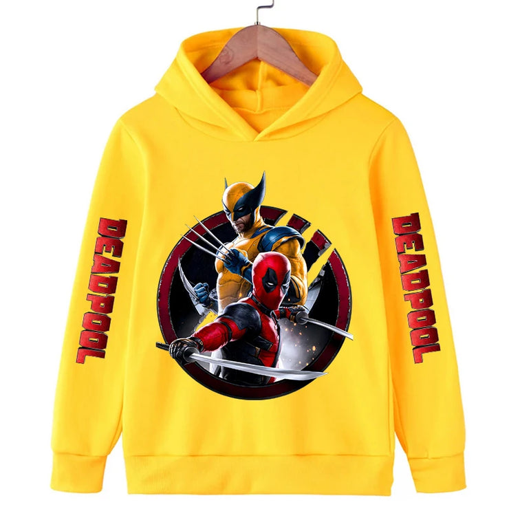 Deadpool & Wolverine Children Hoodies Girl Boy Kids Pullover Autumn Winter Clothing Cartoons Casual Clothes Kid Tops Sweatshirts