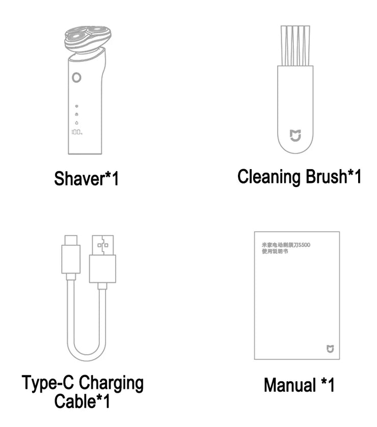 Rasoir Électrique Homme XIAOMI MIJIA S500 Triple Lame