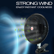 Ventilateur Voiture Portable 12V 8’’ Rotatif 360°