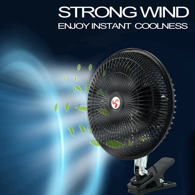 Ventilateur Voiture Portable 12V 8’’ Rotatif 360°
