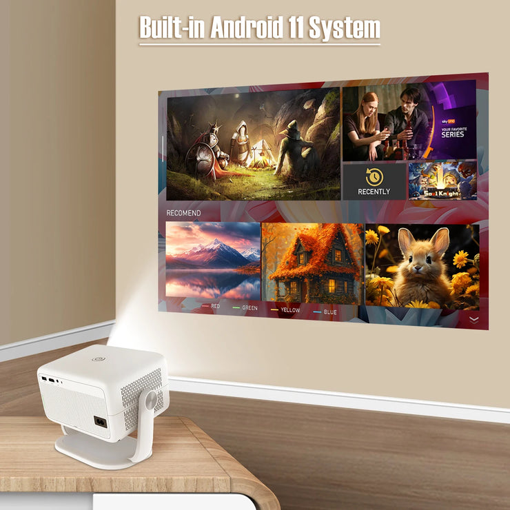 Magcubic Native 1080P 650 ANSI 4K Android 11 L018 Projecteur avec Auto Keystone Correction Focus Wifi6 BT5.2 Portable Movie Outdoor