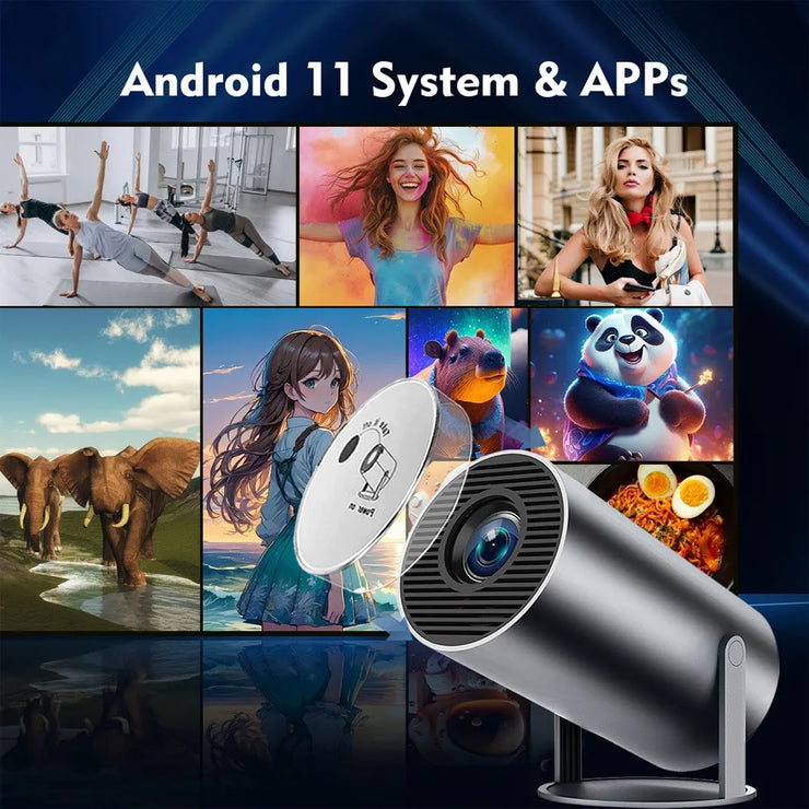 DITONG HY300 Plus HD Projector portatil 4K 1280x720P Android  LED Video Home Theater Cinema Phone mini Proyector Movie HY300 pro.DITONG HY300 Plus Projeteur HD portatil 4K 1280x720P Android LED Vidéo Home cinéma cinéma Mini Téléphone Proyector Movie HY300