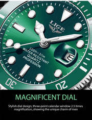Montre Homme LIGE Luxe Étanche 30ATM Quartz