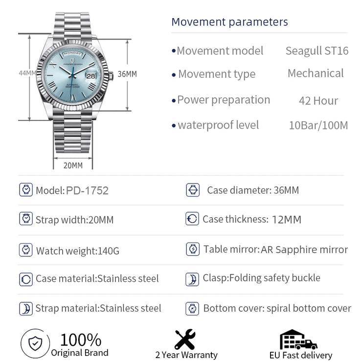 Montre Homme PAGANI DESIGN DD36 Automatique Luxe 2024