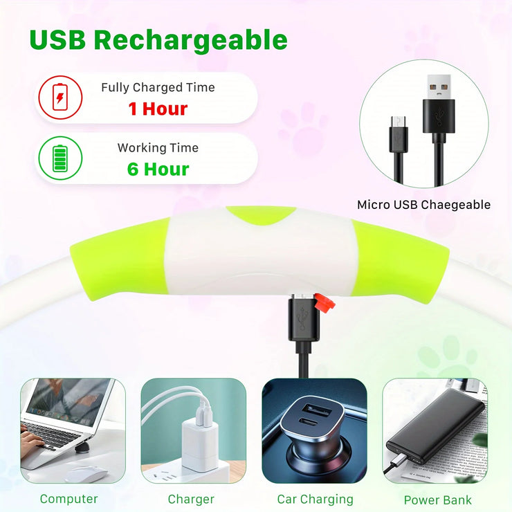 Collier Chien LED Lumineux Anti-Perte Rechargeable USB