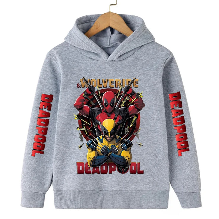 Deadpool & Wolverine Children Hoodies Girl Boy Kids Pullover Autumn Winter Clothing Cartoons Casual Clothes Kid Tops Sweatshirts