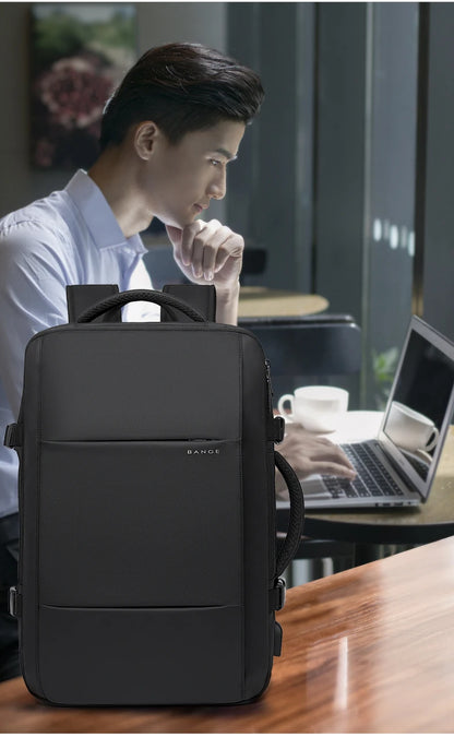 BANGE Travel Backpack Men Business Backpack School Expandable USB Bag Large Capacity 17.3 Laptop Waterproof Fashion Backpack.BANGE Travel Backpack Hommes Backpack School Sac USB Expansible Grande capacité 17,3 Laptop Waterproof Fashion Backpack.