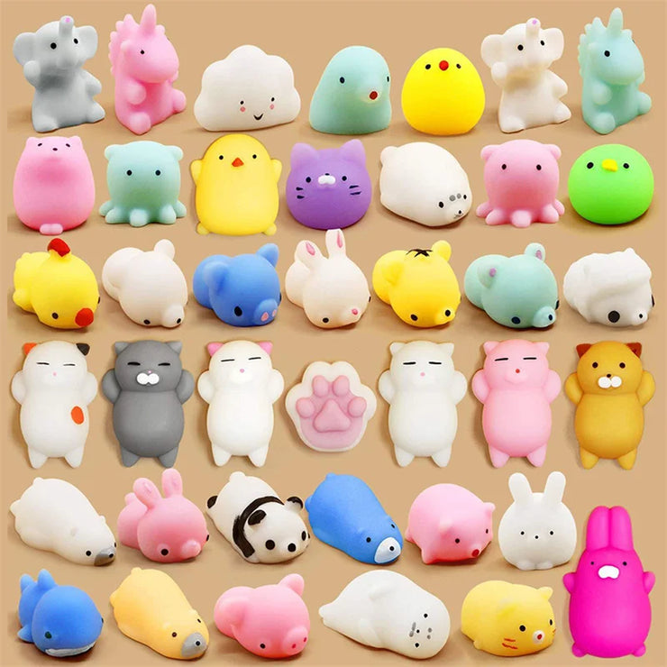 50 Pcs Jouets Mochi Squishy Anti-Stress pour Enfants