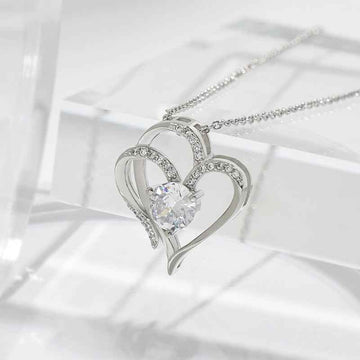 unique women necklace heart pendant sparkling zircon