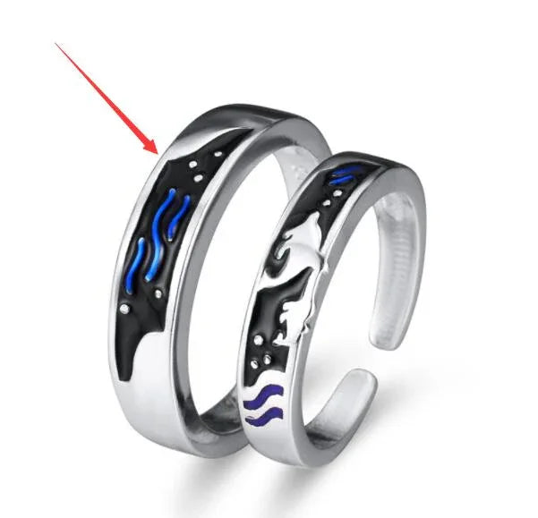 couple whale rings adjustable epoxy matching rings
