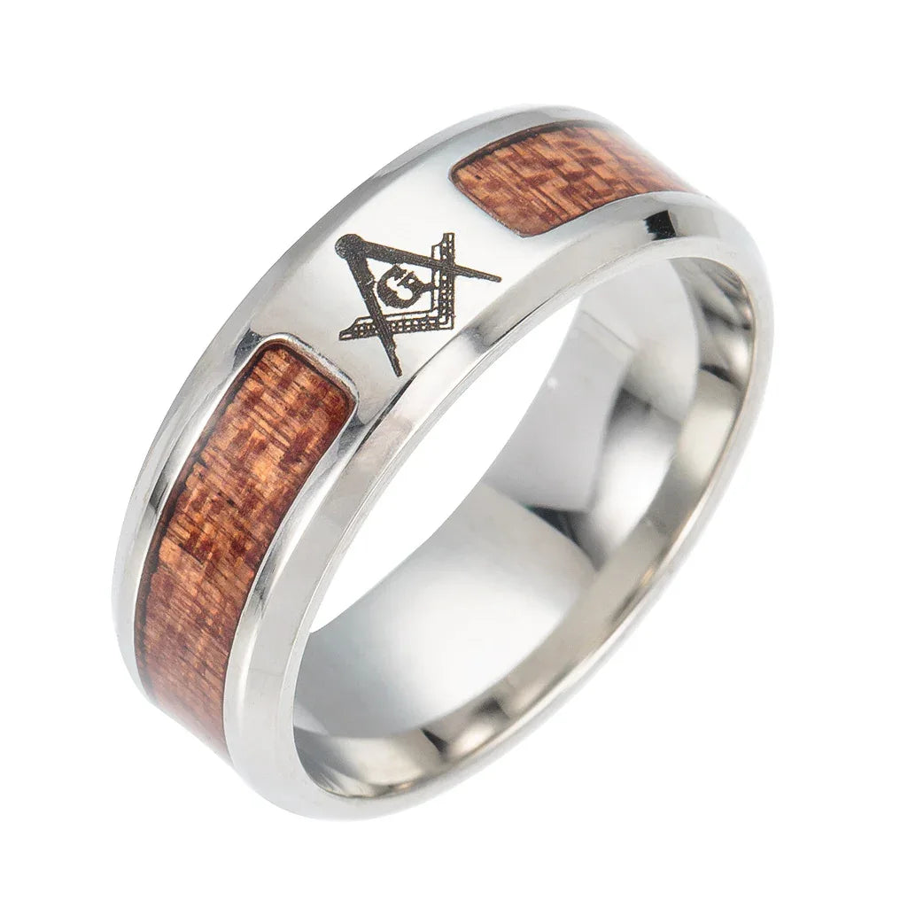 celtic tree of life ring men wood stainless steel band