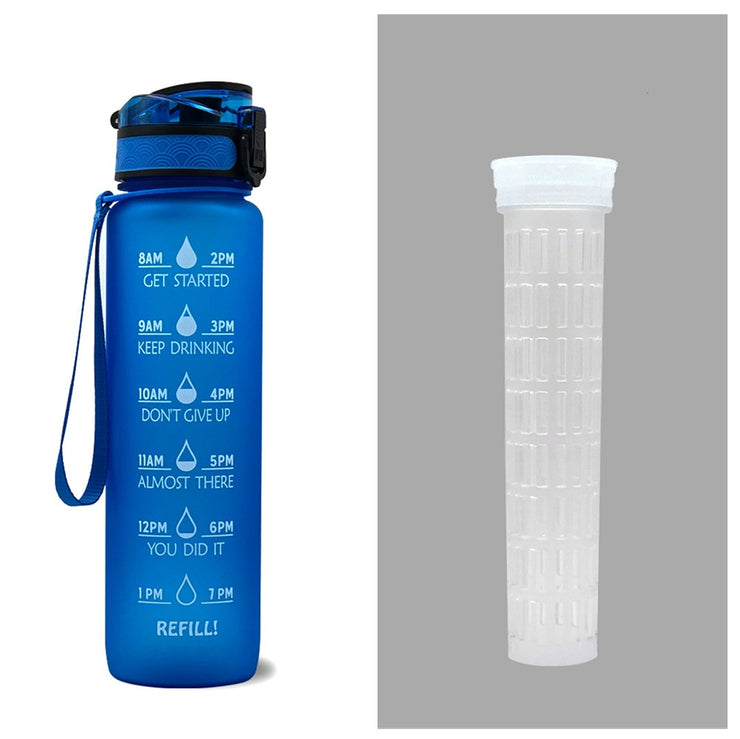 Gourde 1L Tritan avec Marqueur de Temps Bouteille de Sport Étanche