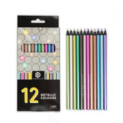 Crayons de Couleur Métalliques12 Couleurs