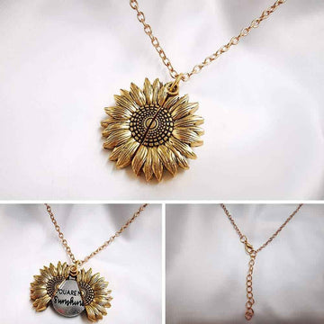 stylish sunflower necklace men women fashion jewelry