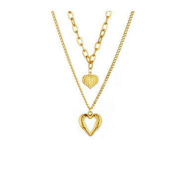 stylish women necklace double heart pendant elegant look