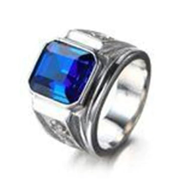 men vintage gold ring zircon geometric statement jewelry