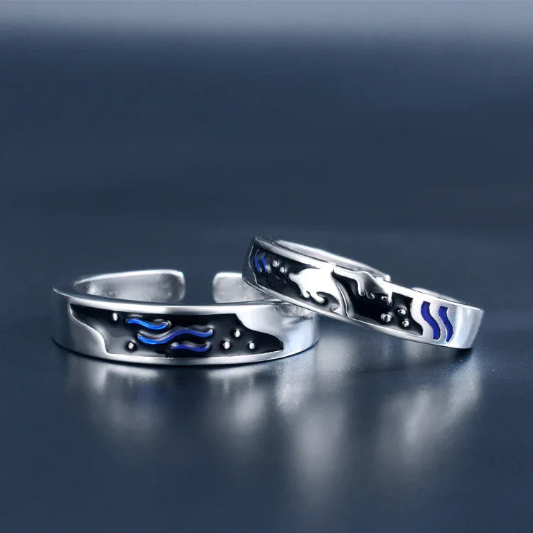 couple whale rings adjustable epoxy matching rings