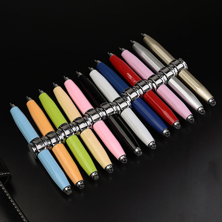 Stylo LED multifonction créatif stylo à bille gyroscopique anti-stress pour bureau & école