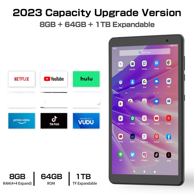 Tablette Android 8  Huit cœurs, 64 Go
