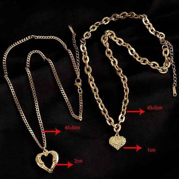 stylish women necklace double heart pendant elegant look