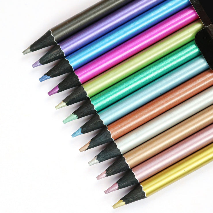 Crayons de Couleur Métalliques12 Couleurs