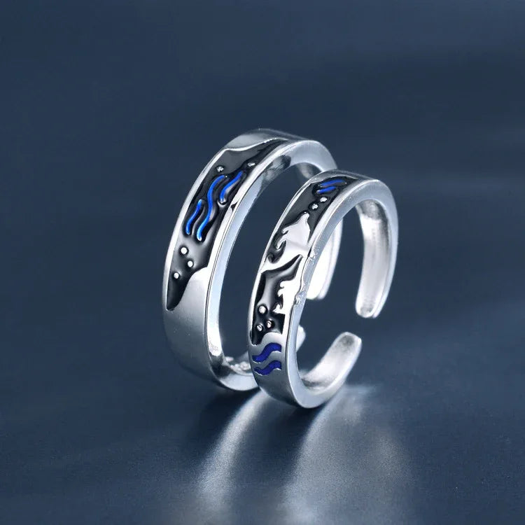 couple whale rings adjustable epoxy matching rings