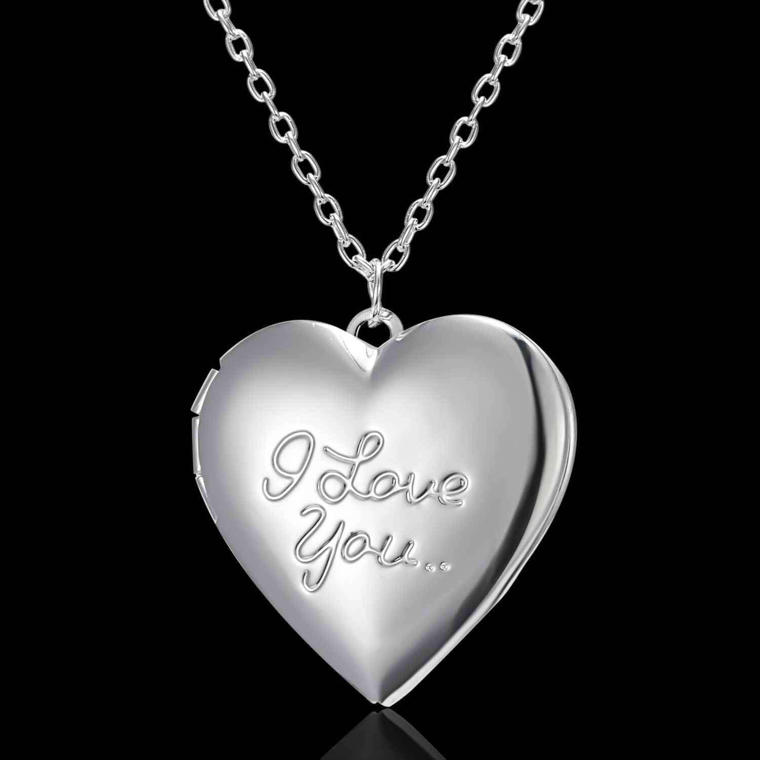 romantic necklace with photo inside heart pendant gift