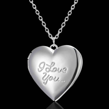 romantic necklace with photo inside heart pendant gift