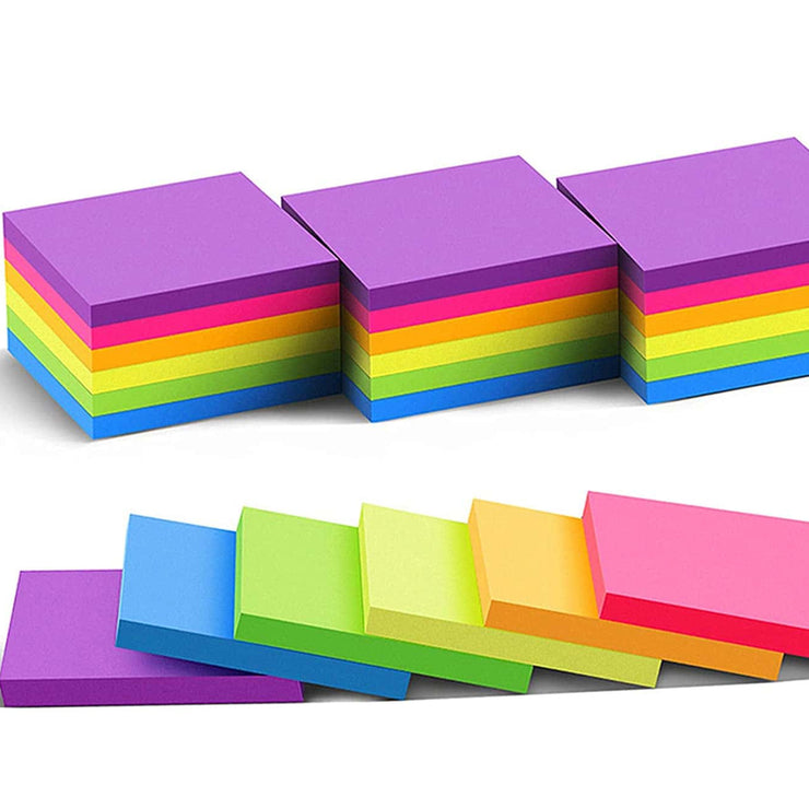 Notes autocollantes colorées et fluorescentes