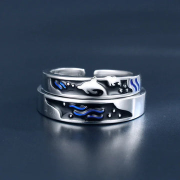 couple whale rings adjustable epoxy matching rings