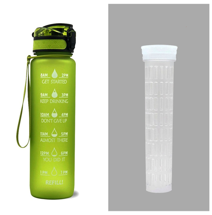 Gourde 1L Tritan avec Marqueur de Temps Bouteille de Sport Étanche